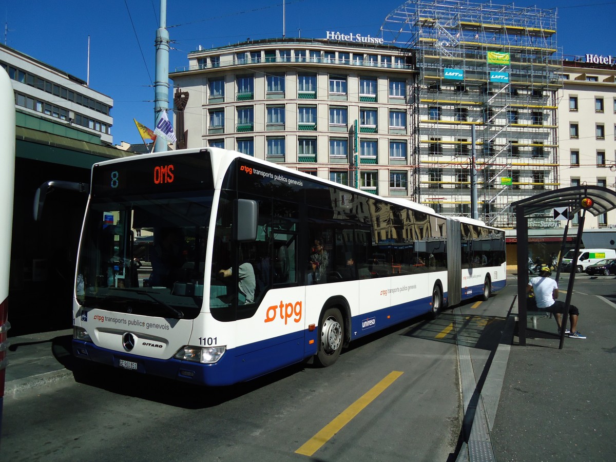 (144'736) - TPG Gen�ve - Nr. 1101/GE 960'851 - Mercedes am 27. mai 2013 beim Bahnhof Gen�ve