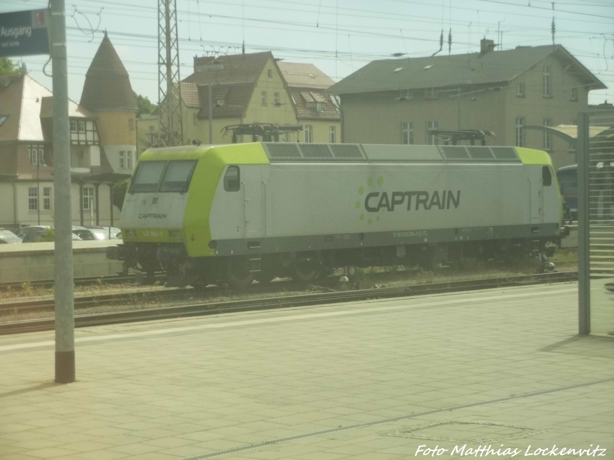 145 XXX der Captrain im Bahnhof Angerm�nde am 2.6.15