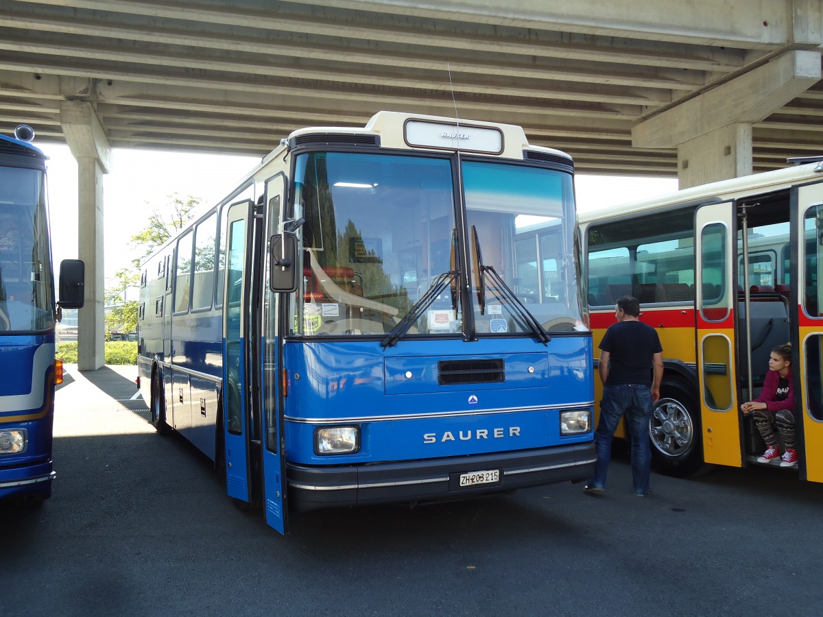 (145'812) - Hauser, W�denswil - ZH 203'215 - Saurer/R&J (ex Bucher, Gr�t; ex P 25'648) am 20. Juli 2013 in Seewen, Senn Transporte