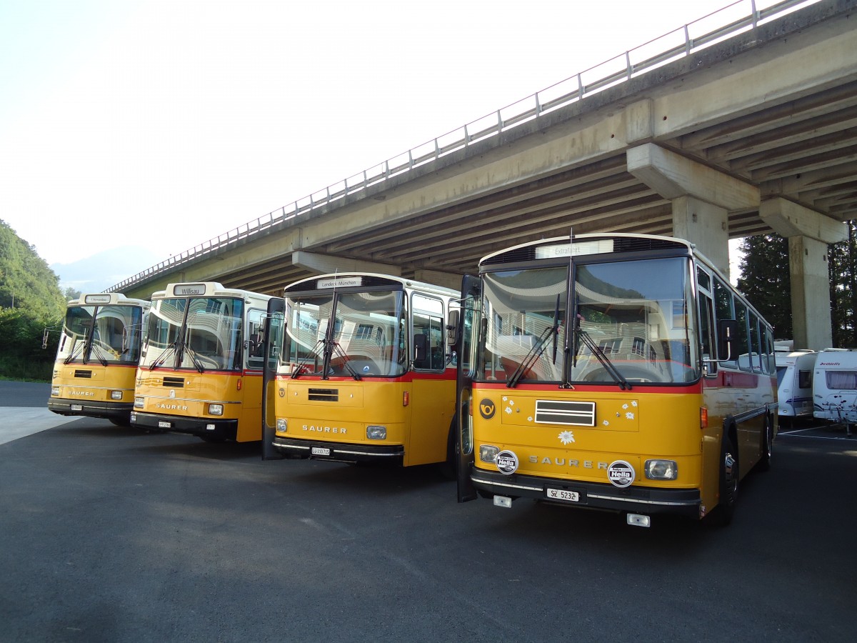 (145'828) - F�ssler, Unteriberg - Nr. 6/SZ 5232 - Saurer/R&J (ex Sch�rch, Gutenburg Nr. 6; ex P 24'358) am 20. Juli 2013 in Seewen, Senn Transporte
