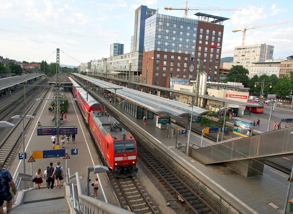 146 115 im Hbf Freiburg/Breisgau am 03.07.2019.