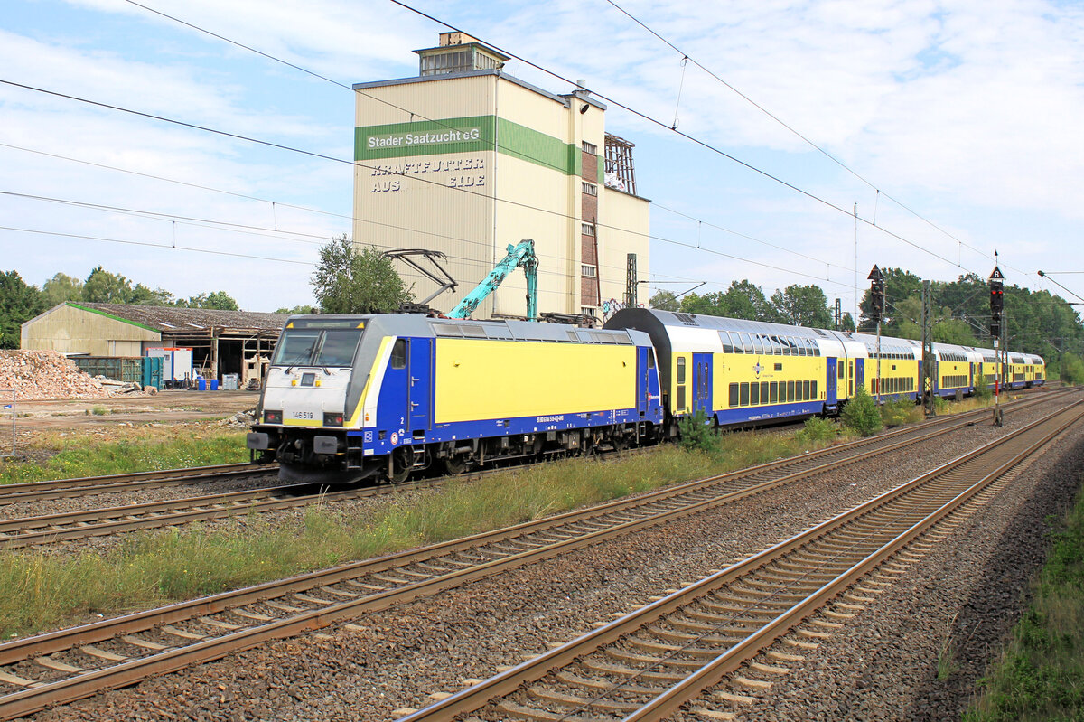 146 519 auf den Weg nach Hamburg. Tostedt, 04.08.2026.