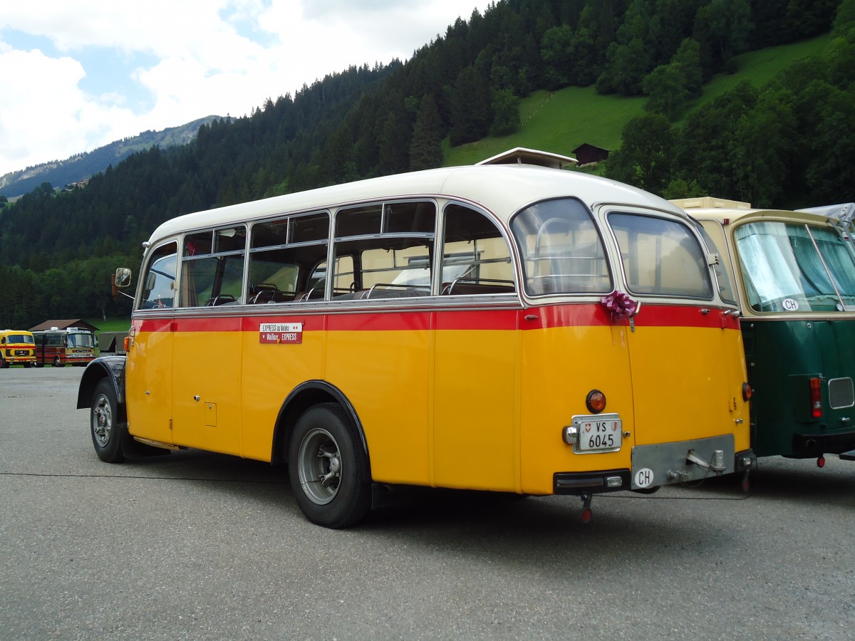 (146'403) - Suter, Savi�se - VS 6045 - Saurer/Lauber (ex Humbert-Droz, Ligni�res; ex P 21'016; ex Pache+Helfer, Colombier) am 17. August 2013 in Lenk, Metschbahnen