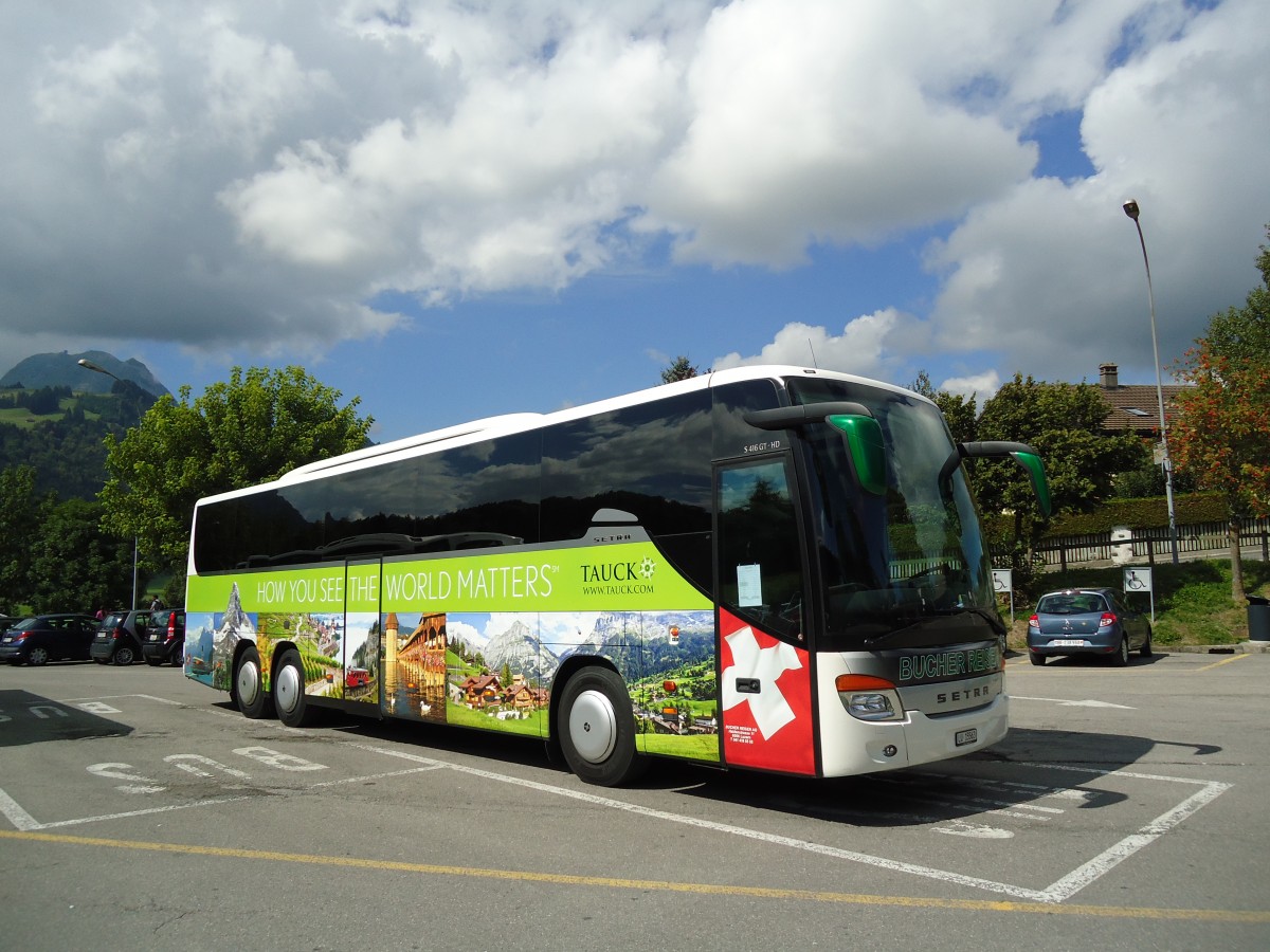 (146'507) - Bucher, Luzern - LU 15'563 - Setra am 26. August 2013 in Gruy�res, Gruy�res Ville