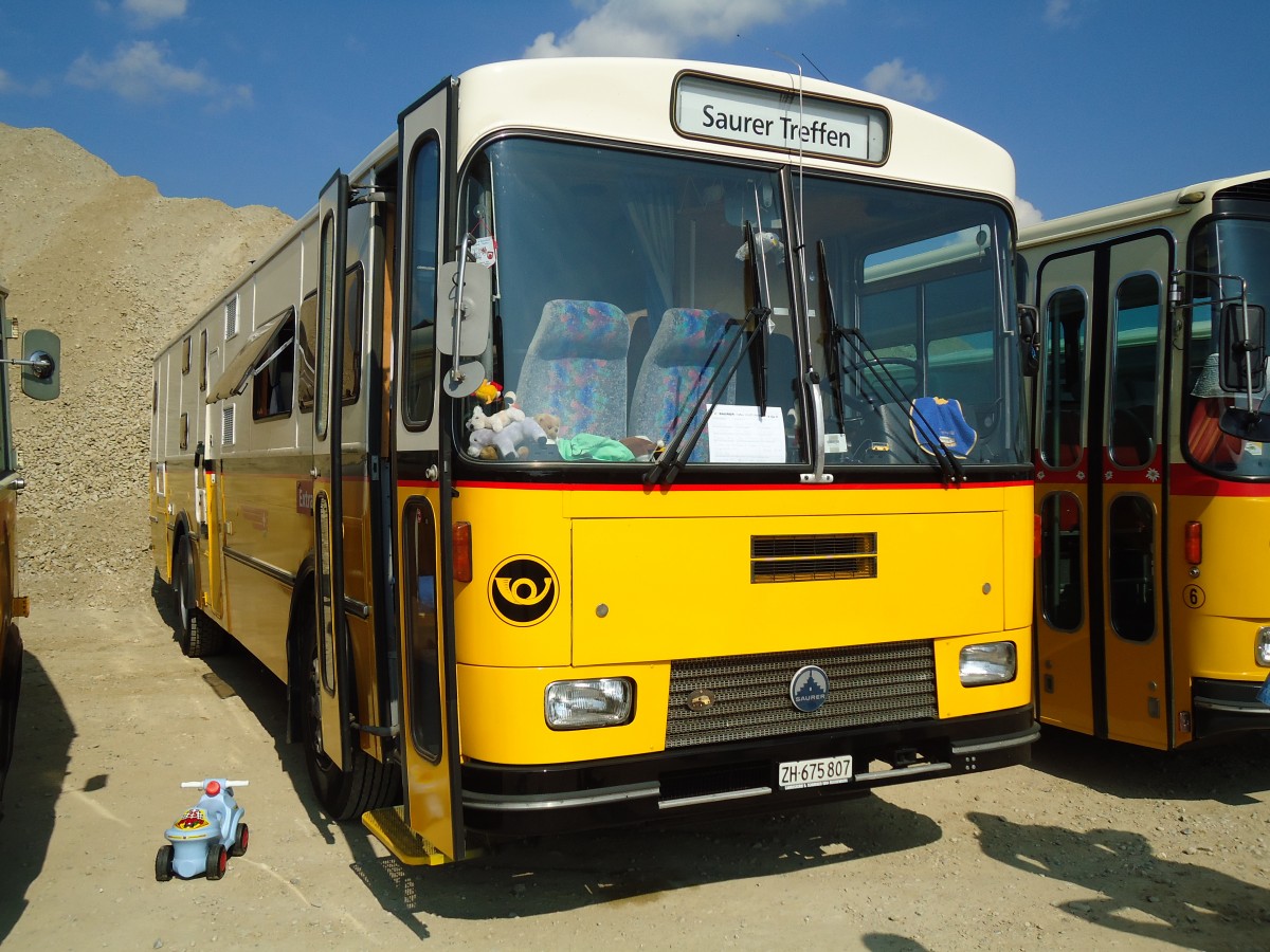 (146'568) - Tiemann, Illnau - Nr. 12/ZH 675'807 - Saurer/R&J (ex Privat; ex Tschannen, Zofingen Nr. 12) am 31. August 2013 in Niederbipp, Saurertreffen