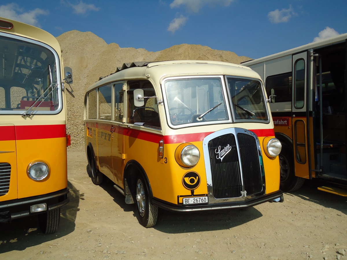 (146'571) - Schmid, Th�rishaus - Nr. 3/BE 26'760 - Saurer/Gangloff (ex Geiger, Adelboden Nr. 3) am 31. August 2013 in Niederbipp, Saurertreffen