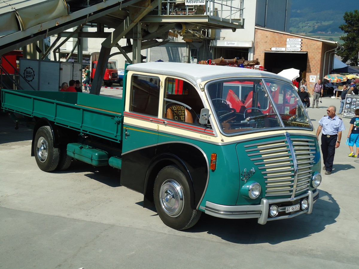 (146'705) - Bachmann, K�lliken - AG 96'310 - Saurer/R&J (ex BSF Hochdorf; ex Wenger, Interlaken) am 31. August 2013 in Niederbipp, Saurertreffen