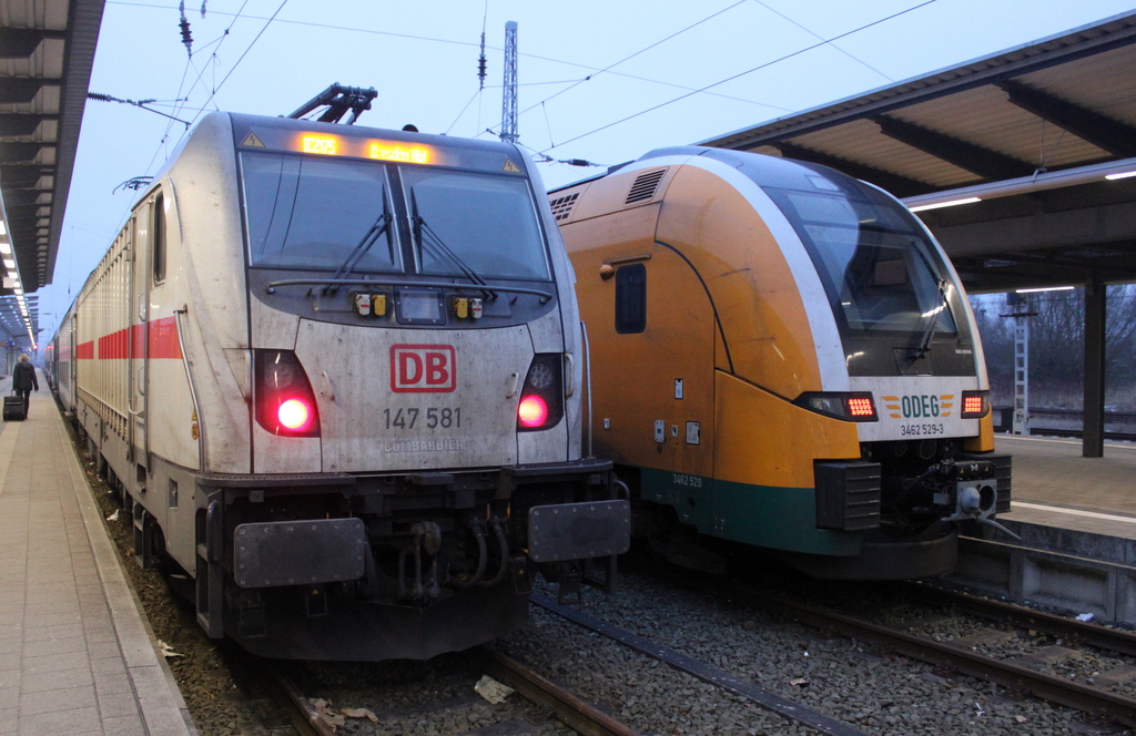 147 581 am Morgen des 25.01.2026 im Rostocker Hbf.