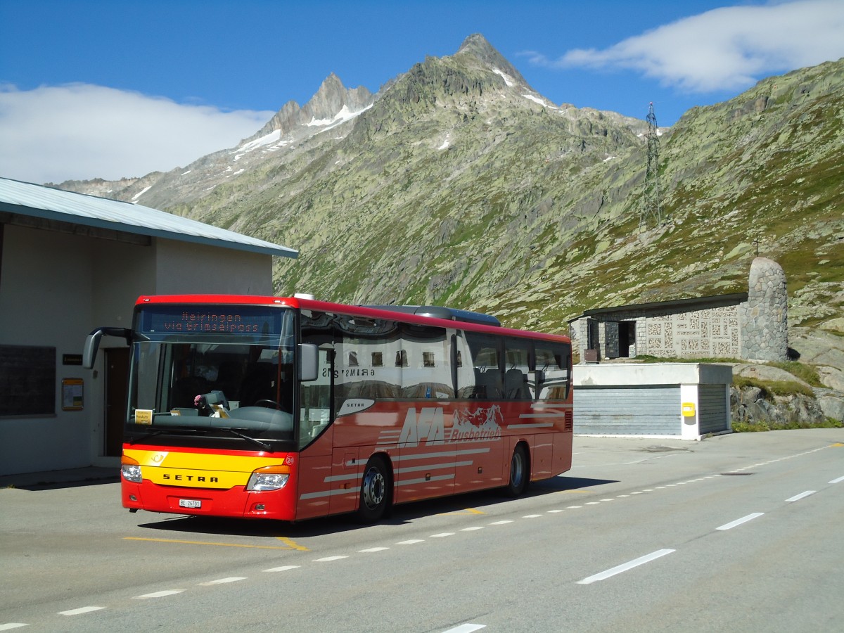 (147'037) - AFA Adelboden - Nr. 24/BE 26'701 - Setra am 2. September 2013 in Grimsel, Passh�he (Einsatz AVG M.)