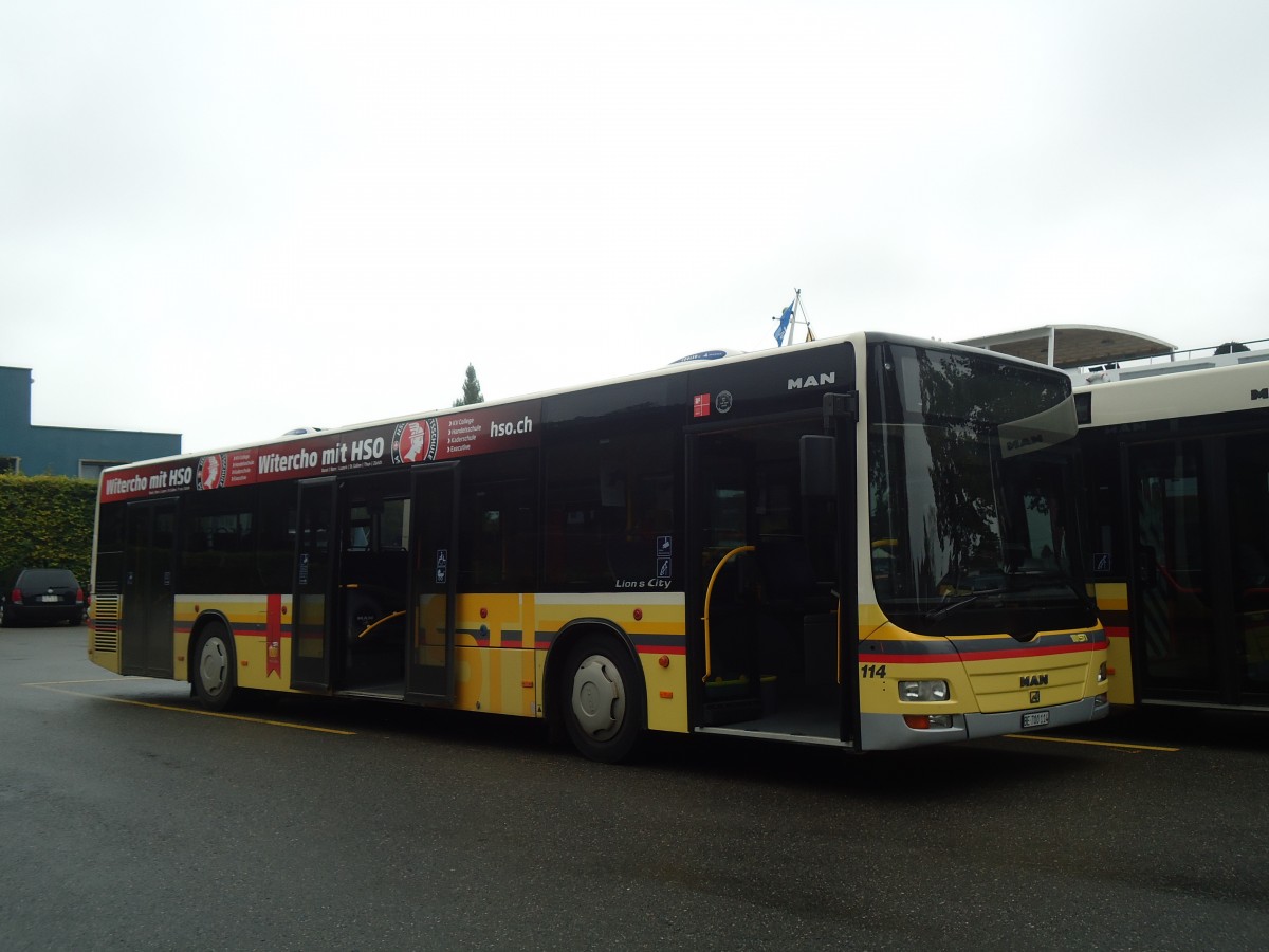 (147'425) - STI Thun - Nr. 114/BE 700'114 - MAN am 30. September 2013 bei der Schiffl�ndte Thun