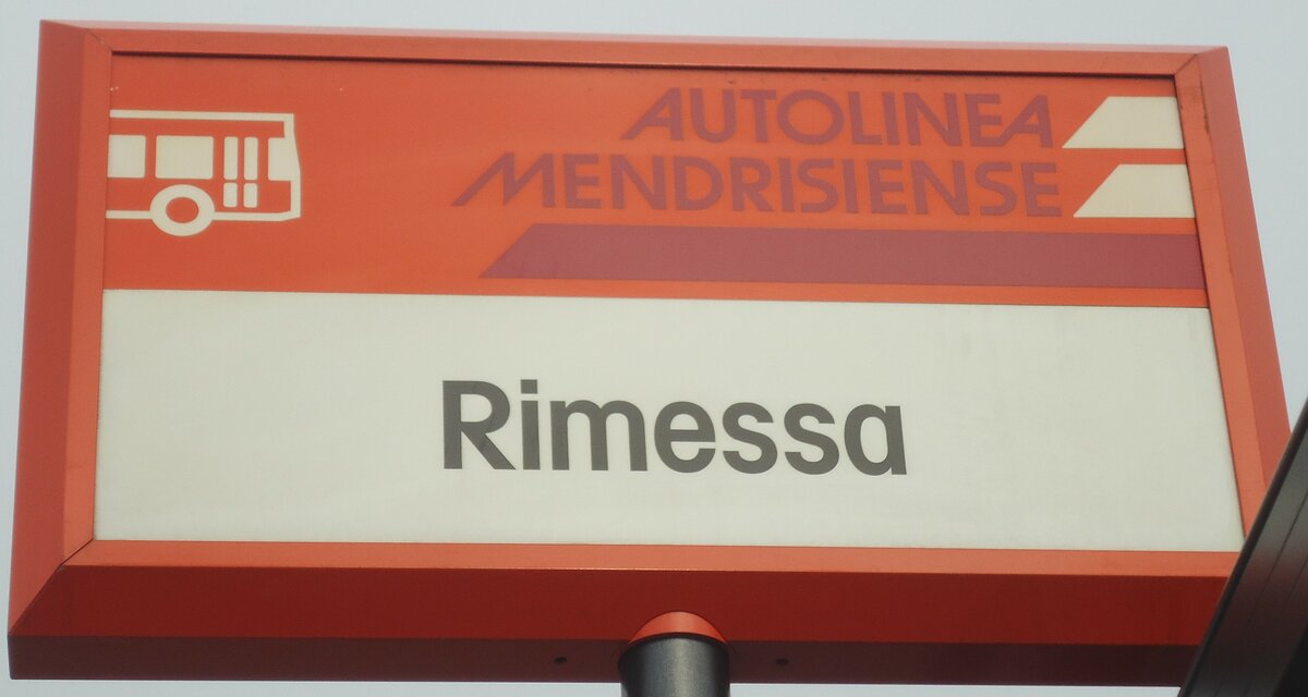 (147'782) - AUTOLINEA MENDRISIENSE-Haltestellenschild - Balerna, Rimessa - am 6. November 2013