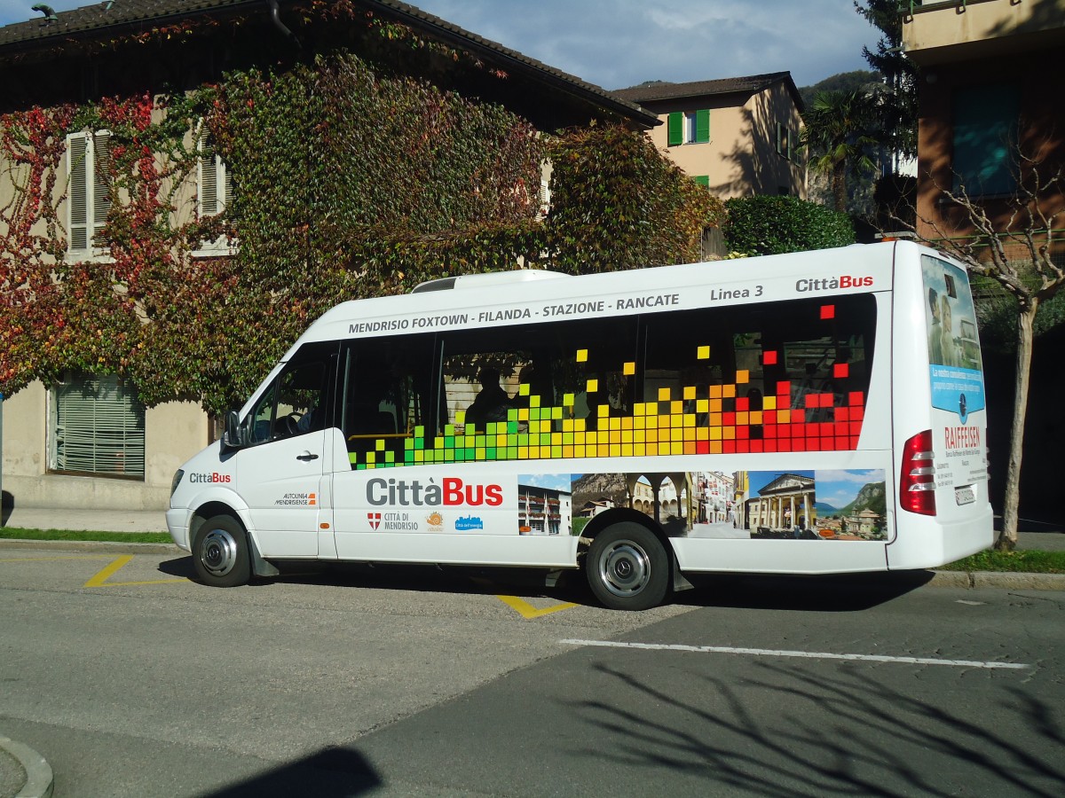 (147'851) - AMSA Chiasso - Nr. 34/TI 242'034 - Mercedes am 6. November 2013 beim Bahnhof Mendrisio