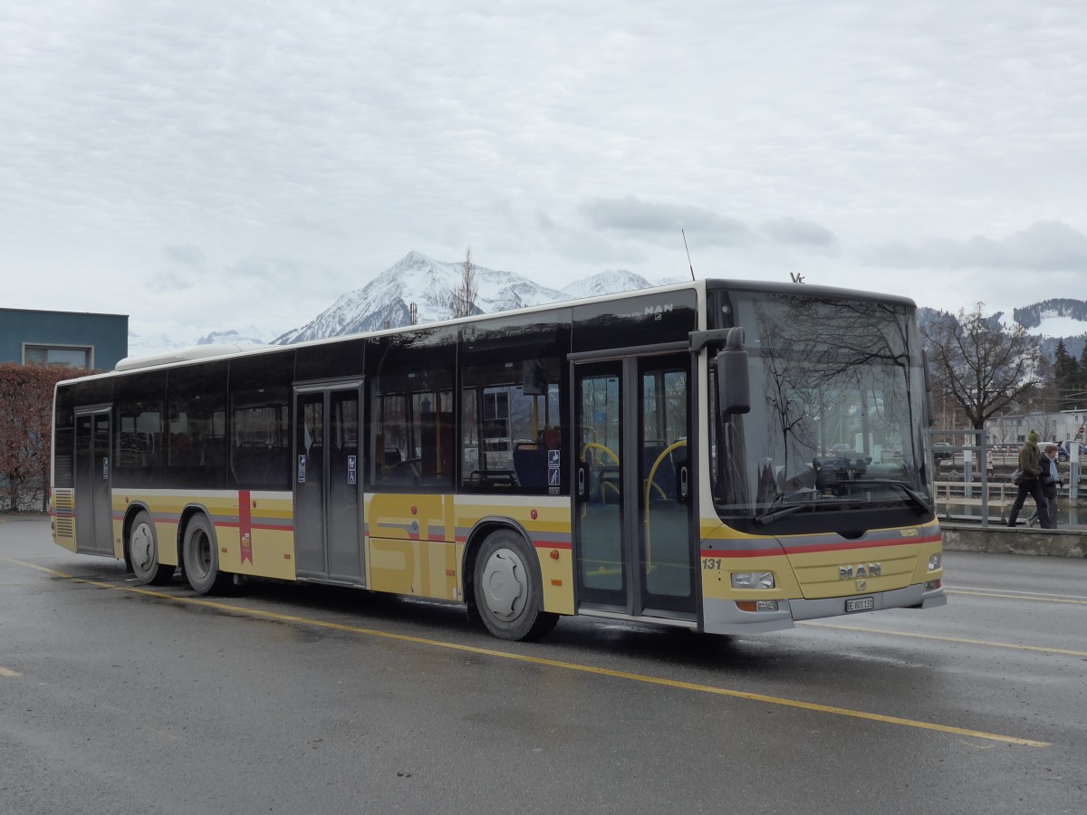 (148'665) - STI Thun - Nr. 131/BE 801'131 - MAN am 26. Januar 2014 bei der Schifflndte Thun