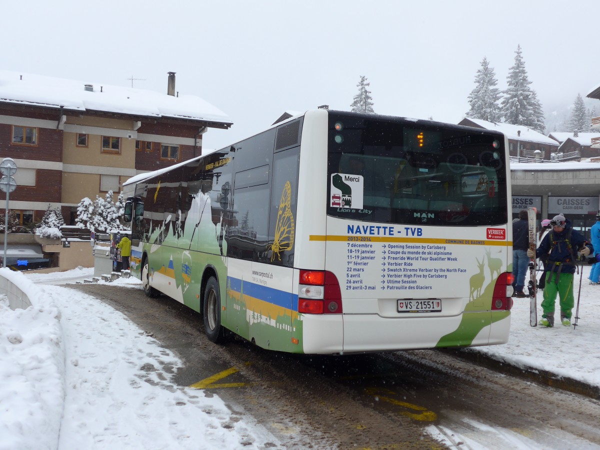 (148'719) - TMR Martigny - Nr. 107/VS 21'551 - MAN am 2. Februar 2014 in Verbier, Mdran