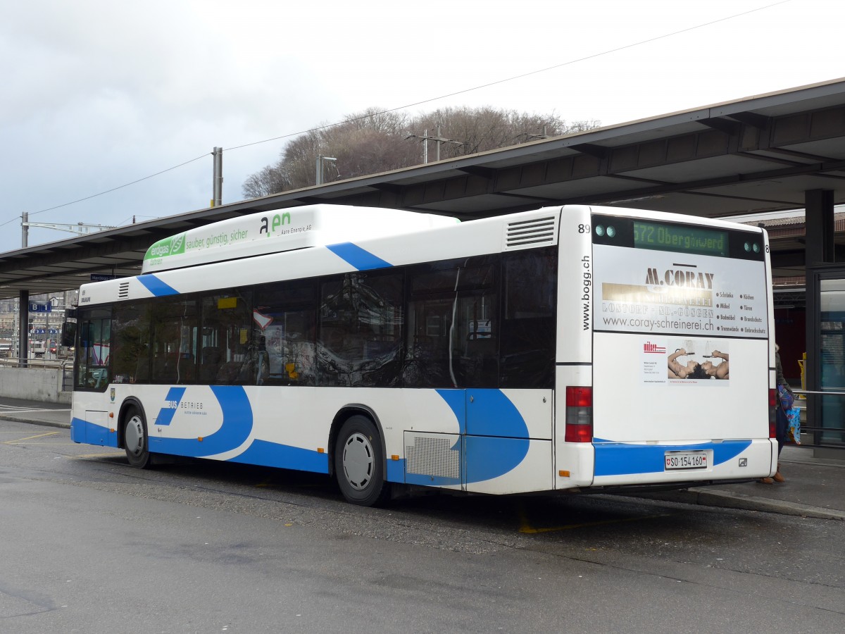 (148'780) - BOGG Wangen b.O. - Nr. 89/SO 154'160 - MAN am 9. Februar 2014 beim Bahnhof Olten