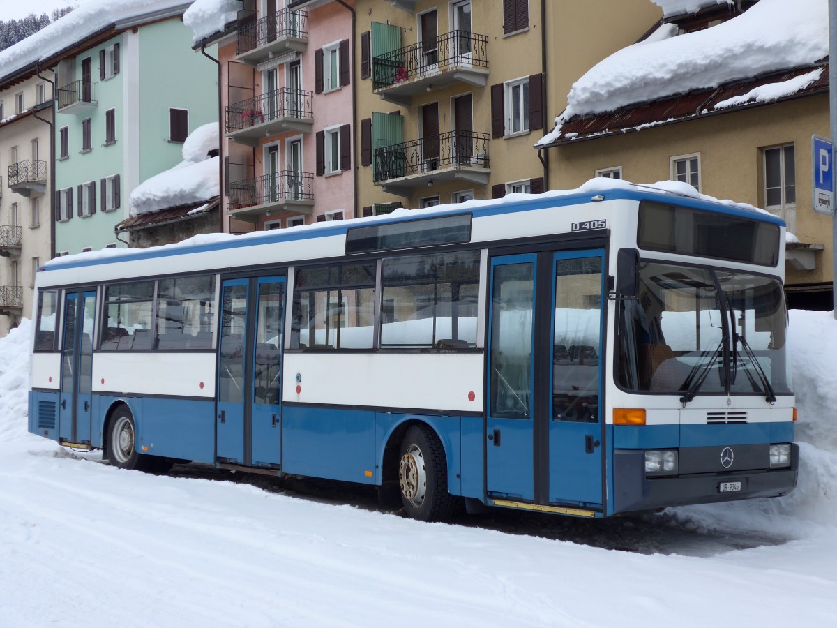 (148'790) - Meyer, Gschenen - UR 9345 - Mercedes (ex Gut, Binz Nr. 18) am 9. Februar 2014 beim Bahnhof Airolo