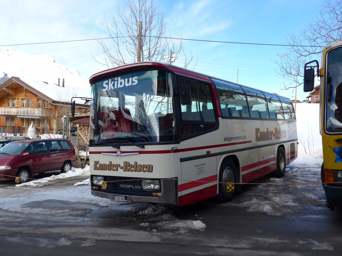 (149'036) - Kander-Reisen, Frutigen - Nr. 1/BE 257'805 - Neoplan (ex M�ller, Heiden) am 22. Februar 2014 in Achseten, Elsigbach