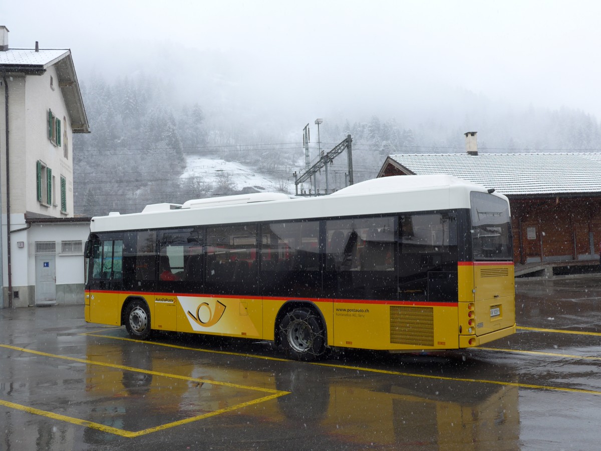 (149'075) - Fontana, Ilanz - Nr. 9/GR 50'209 - Scania/Hess am 1. M�rz 2014 beim Bahnhof Ilanz