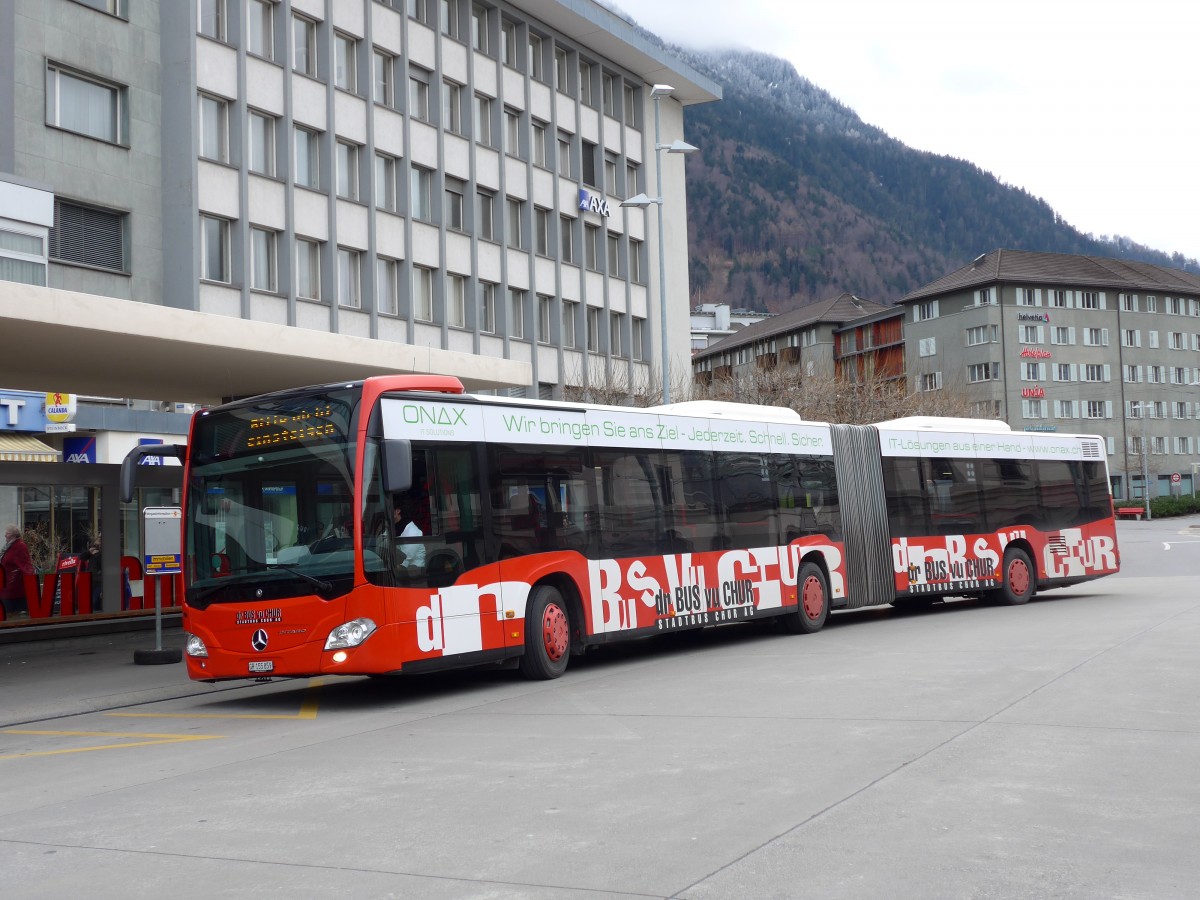 (149'145) - SBC Chur - Nr. 59/GR 155'859 - Mercedes am 1. M�rz 2014 beim Bahnhof Chur