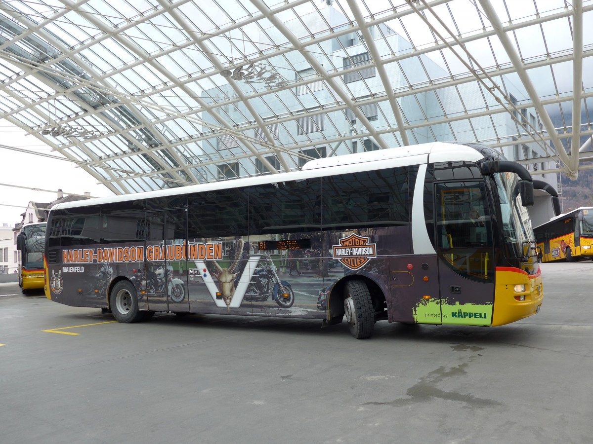 (149'171) - PostAuto Graub�nden - GR 162'987 - MAN am 1. M�rz 2014 in Chur, Postautostation