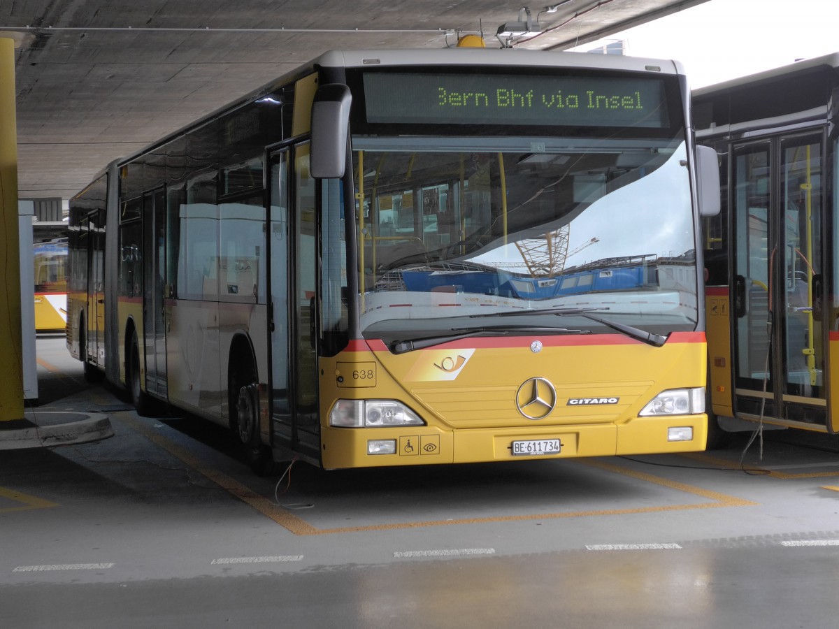 (149'378) - PostAuto Bern - Nr. 638/BE 611'734 - Mercedes am 23. M�rz 2014 in Bern, Postautostation