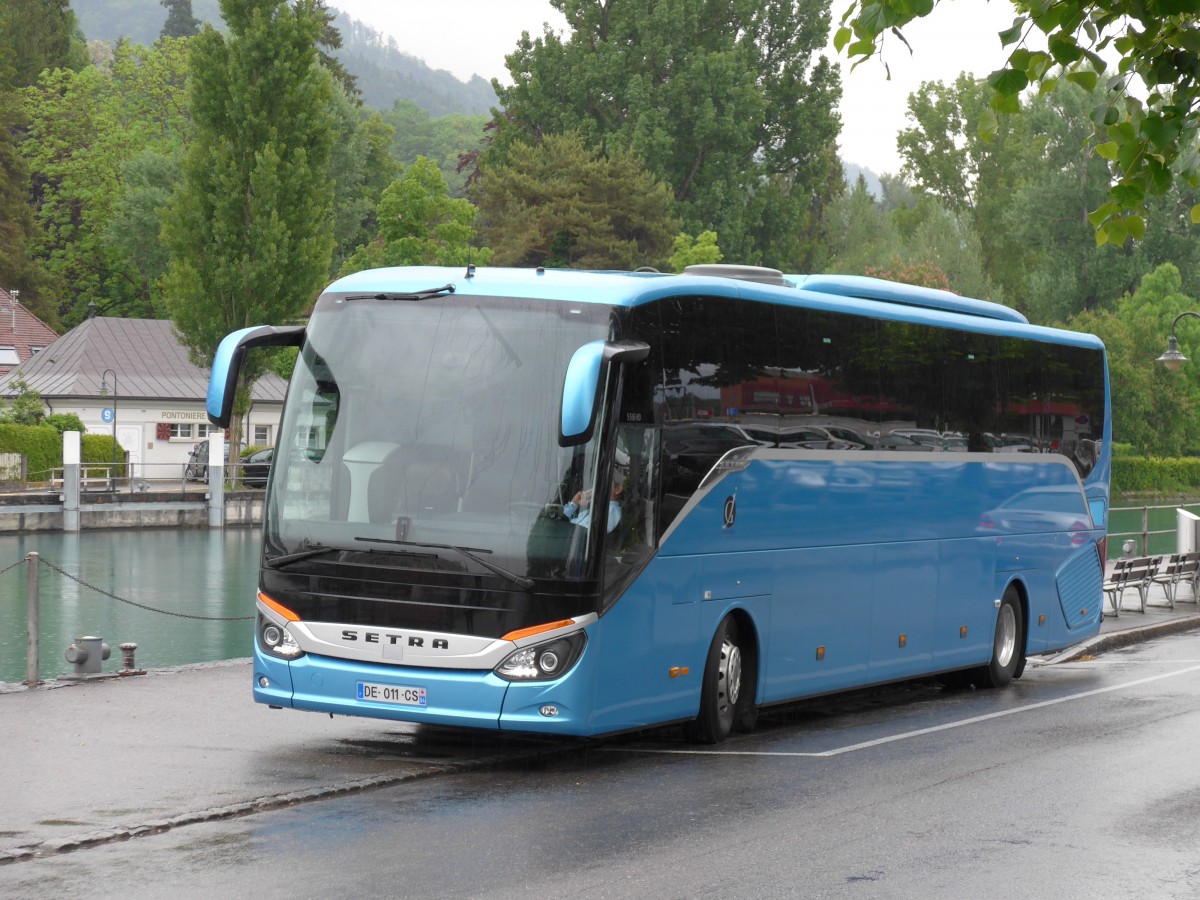 (150'758) - Aus Frankreich: JG Tourisme - DE 011 CS - Setra am 26. Mai 2014 bei der Schiffl�ndte Thun