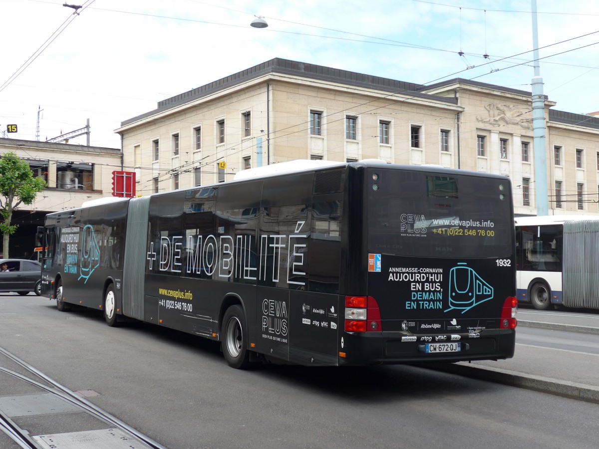 (150'889) - Aus Frankreich: TAC Annemasse - Nr. 1932/CW 672 QJ - MAN am 26. Mai 2014 beim Bahnhof Gen�ve