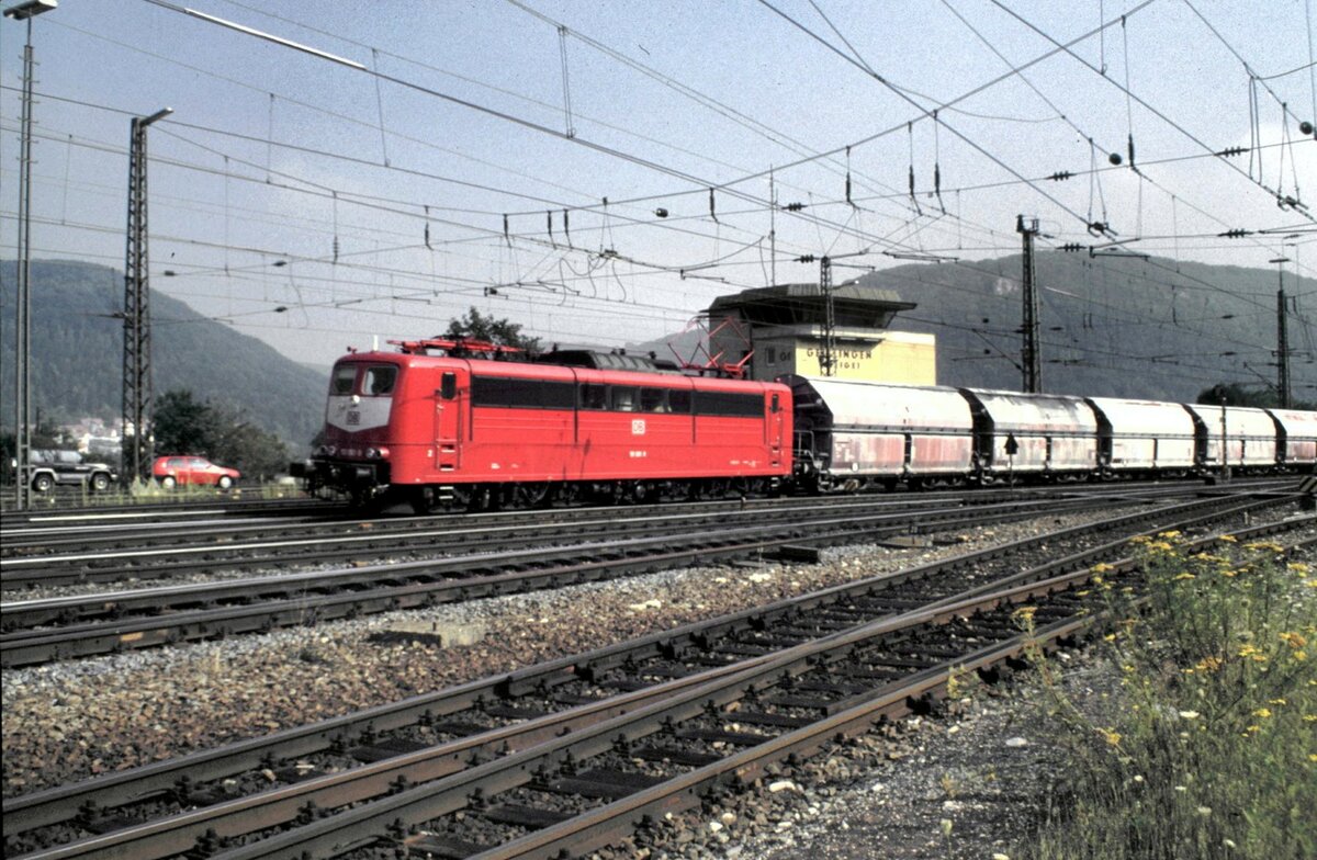 151 061-9 mit Kalkzug auf der Geislinger Steige am 15.08.1997.