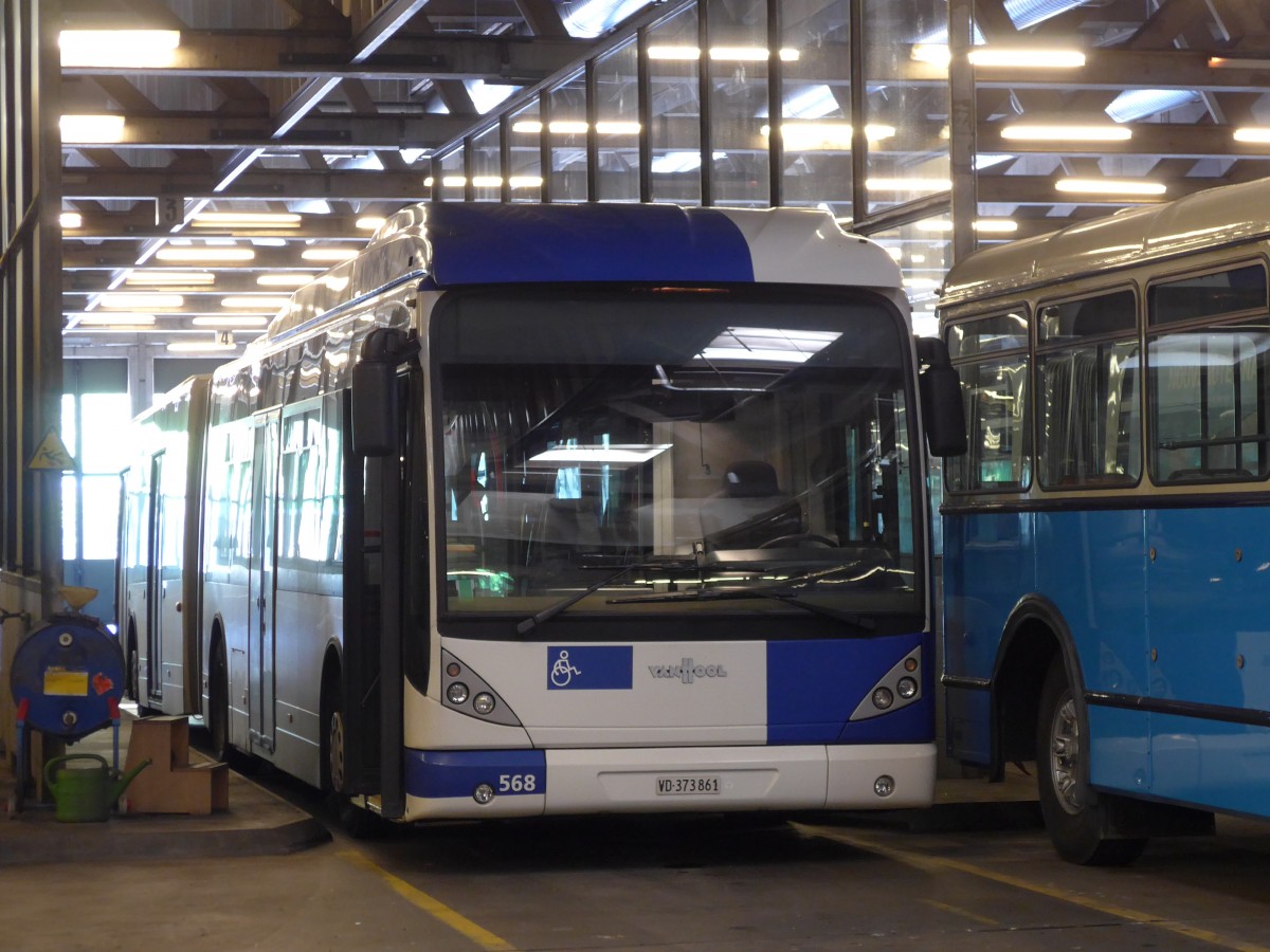 (151'204) - TL Lausanne - Nr. 568/VD 373'861 - Van Hool am 1. Juni 2014 in Lausanne, D�p�t Borde