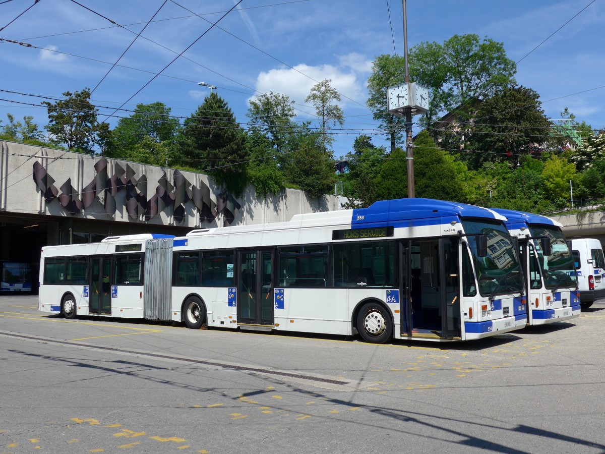 (151'211) - TL Lausanne - Nr. 553/VD 1651 - Van Hool am 1. Juni 2014 in Lausanne, D�p�t Borde