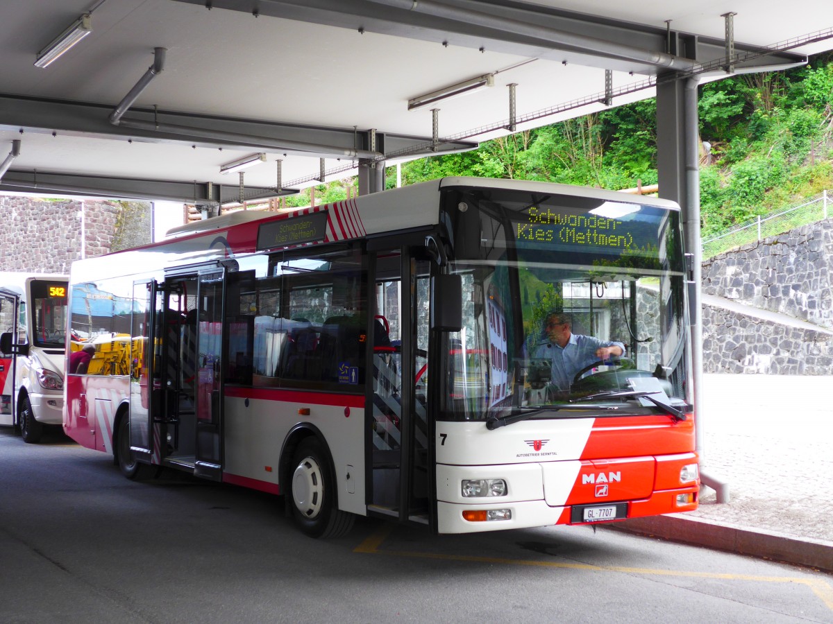 (151'799) - AS Engi - Nr. 7/GL 7707 - MAN/G�ppel am 23. Juni 2014 beim Bahnhof Schwanden