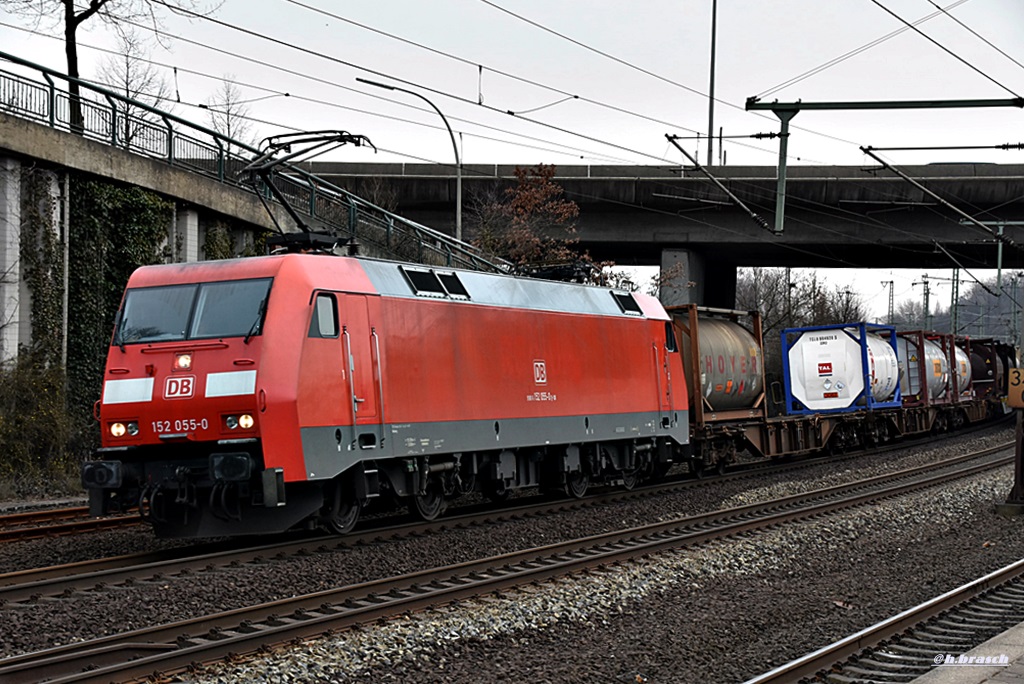 152 055-0 brauste mit einen KLV durch hh-harburg,01.03.16