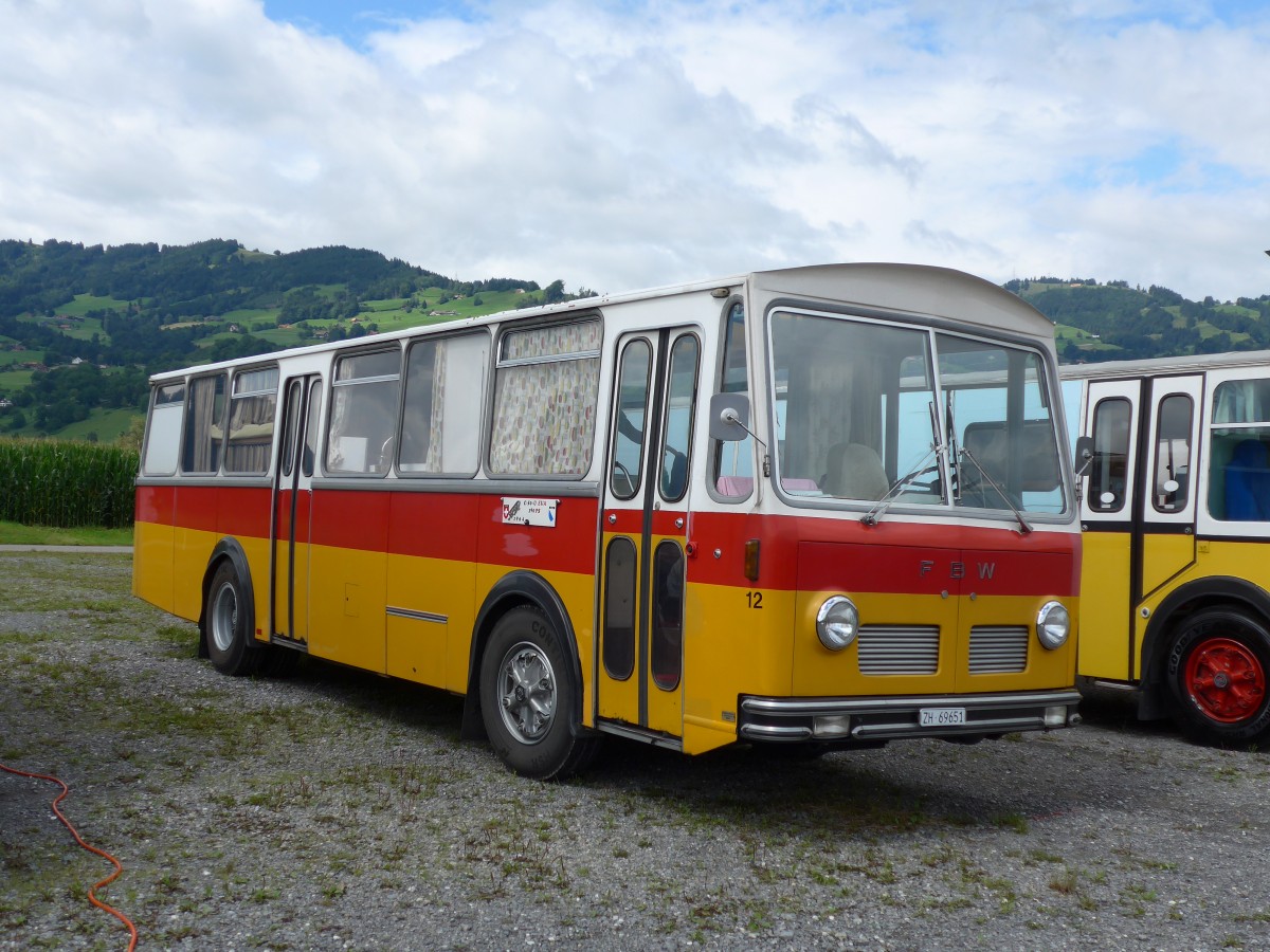 (153'819) - Tr�b, Oberrieden - Nr. 12/ZH 69'651 - FBW/R&J (ex Ryffel, Uster Nr. 12) am 16. August 2014 in Altst�tten, Allmendplatz