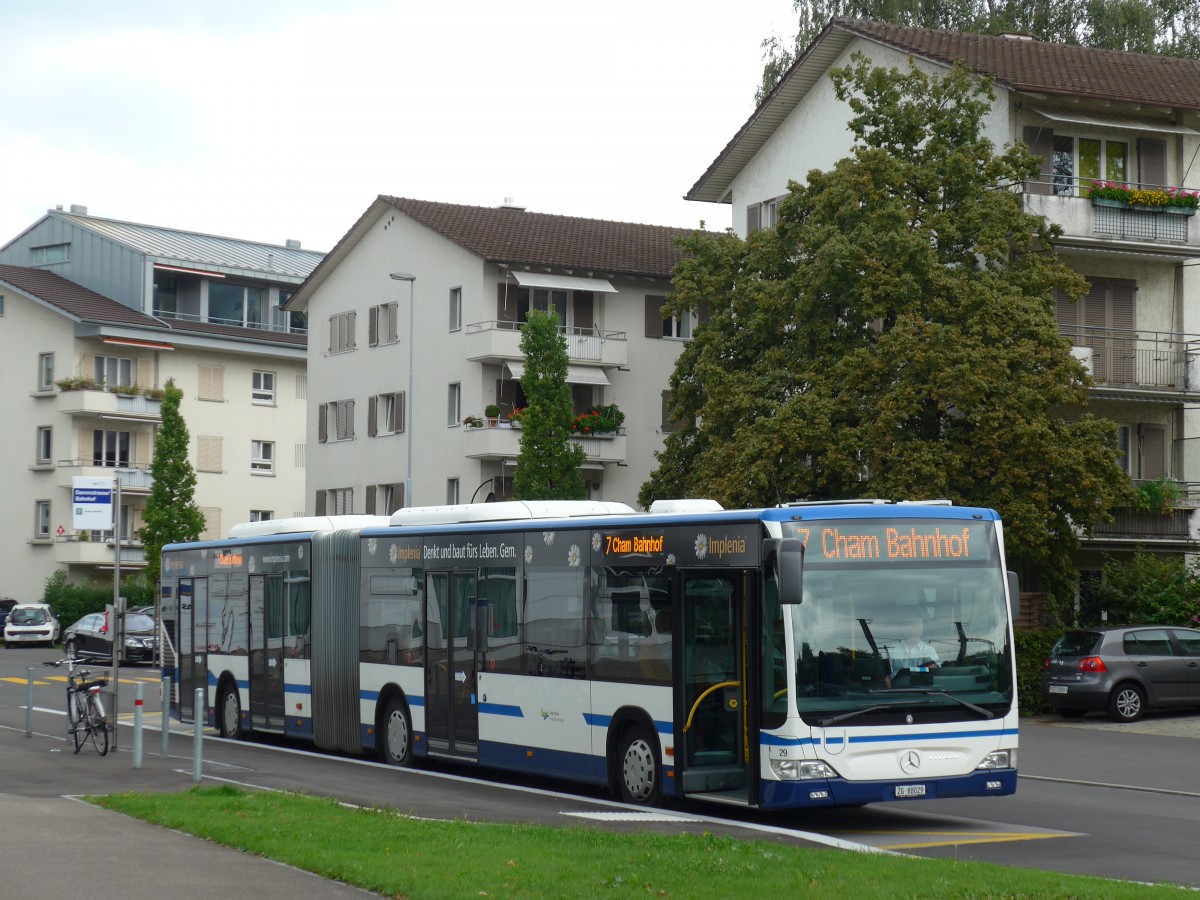 (154'107) - ZVB Zug - Nr. 29/ZG 88'029 - Mercedes am 19. August 2014 in Zug, Dammstrasse/Bahnhof