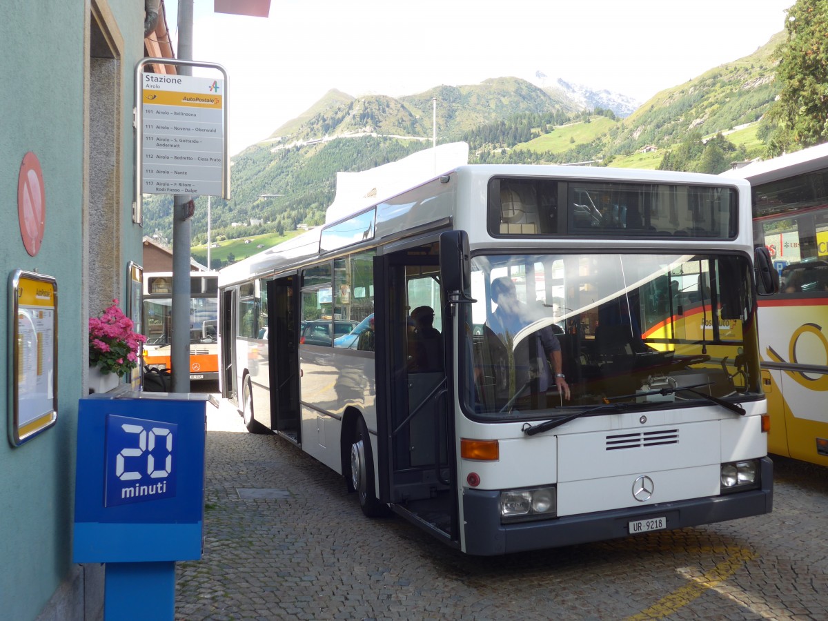 (154'783) - Meyer, G�schenen - UR 9218 - Mercedes (ex BSU Solothurn Nr. 65; ex BSU Solothurn Nr. 59) am 1. September 2014 beim Bahnhof Airolo