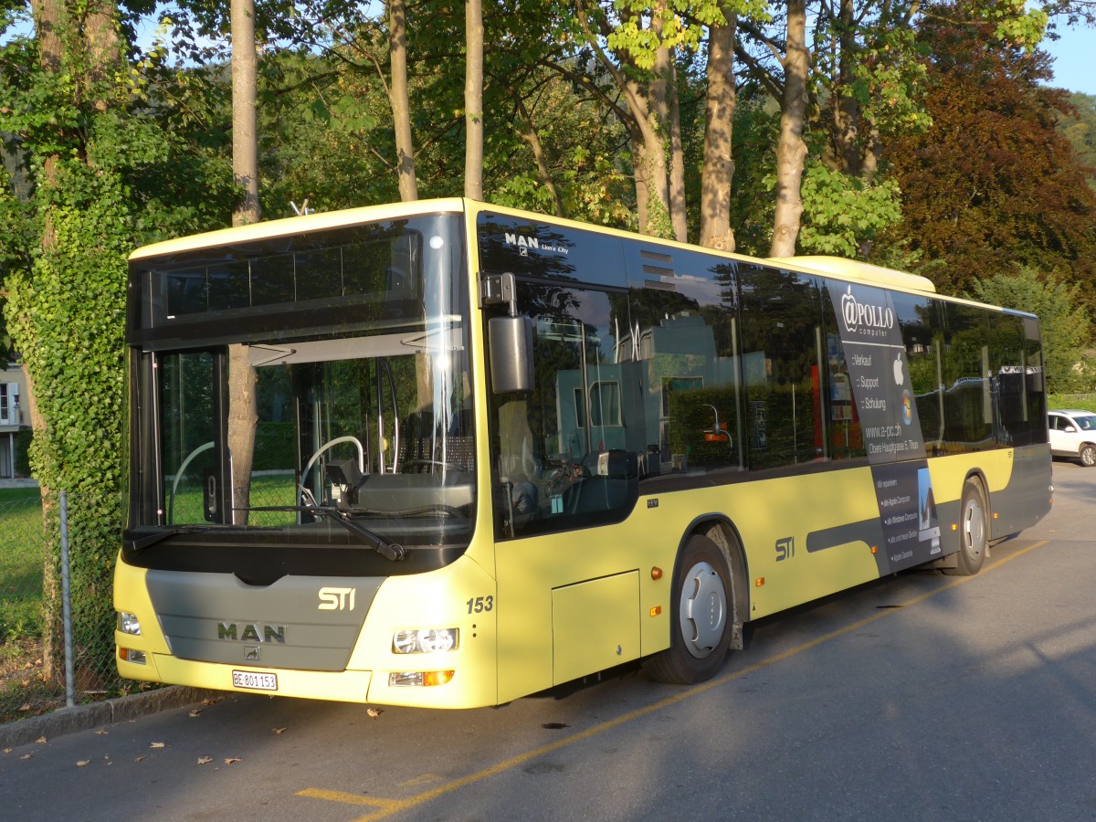 (154'904) - STI Thun - Nr. 153/BE 801'153 - MAN am 8. September 2014 bei der Schifflndte Thun