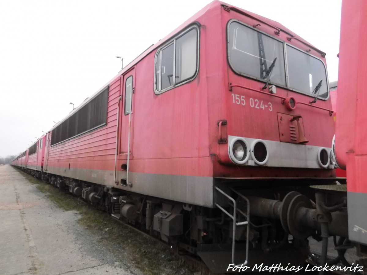 155 024 abgestellt in Mukran/R�gen am 2.1.16