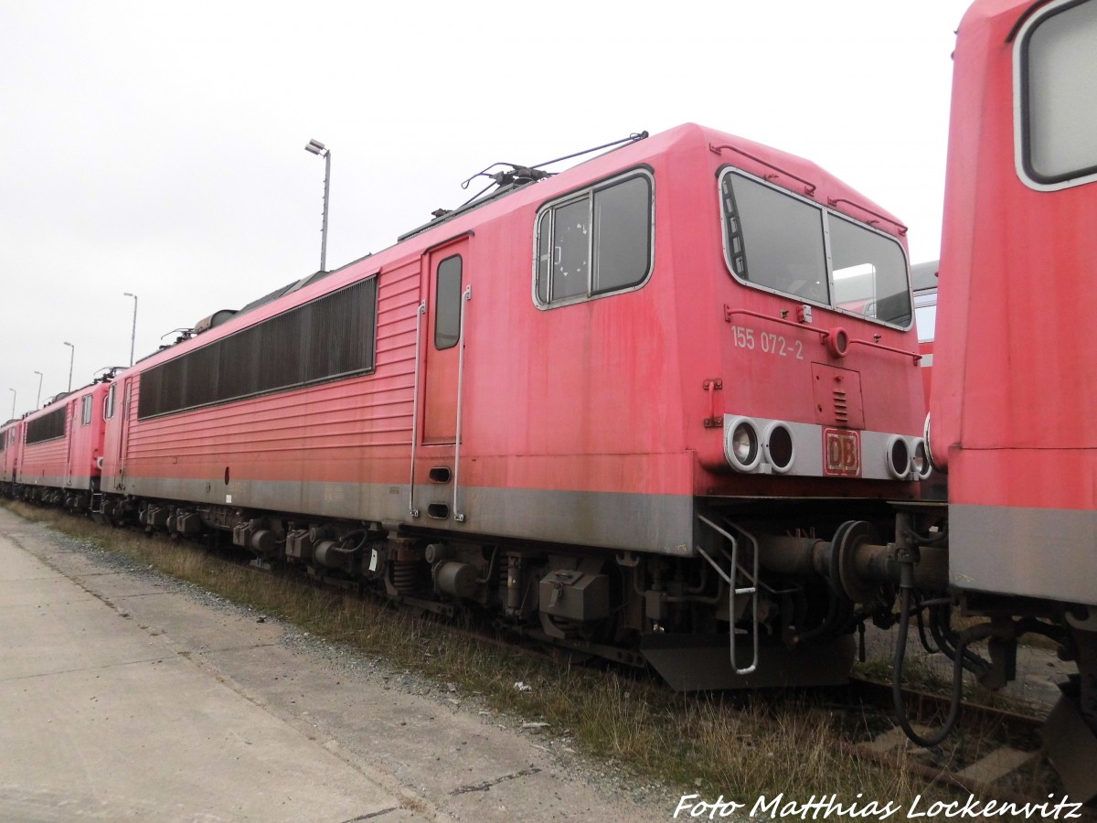 155 072 abgestellt in Mukran/R�gen am 2.1.16