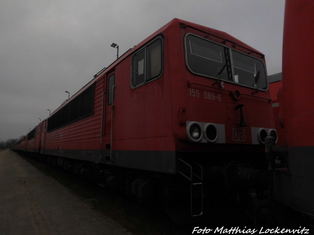 155 089 abgestellt in Mukran/R�gen am 2.1.16