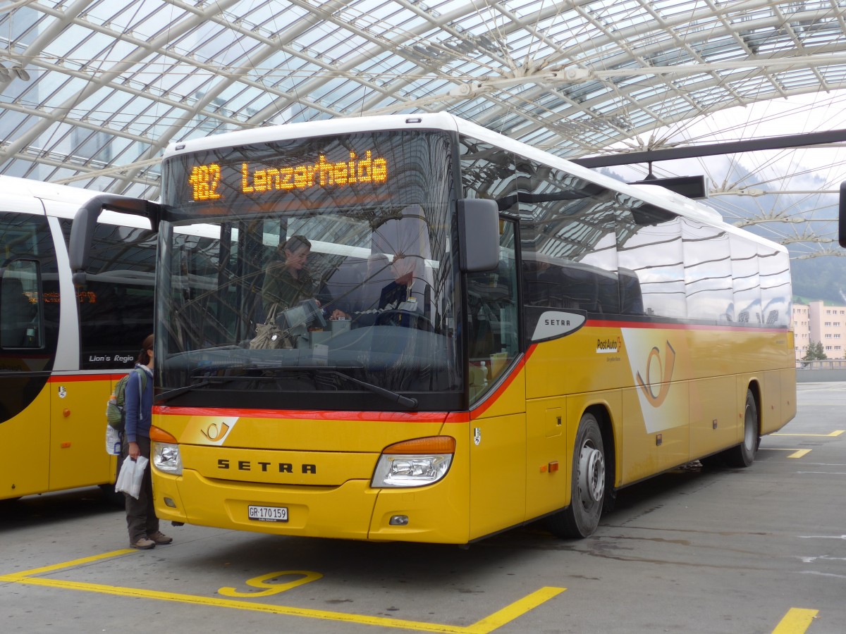 (155'135) - PostAuto Graub�nden - GR 170'159 - Setra am 13. September 2014 in Chur, Postautostation