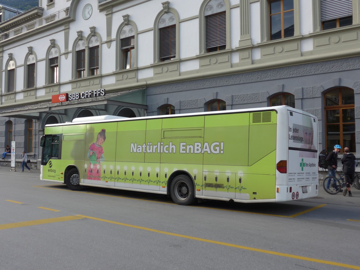 (155'325) - PostAuto Wallis - VS 241'962 - Mercedes am 21. September 2014 beim Bahnhof Brig