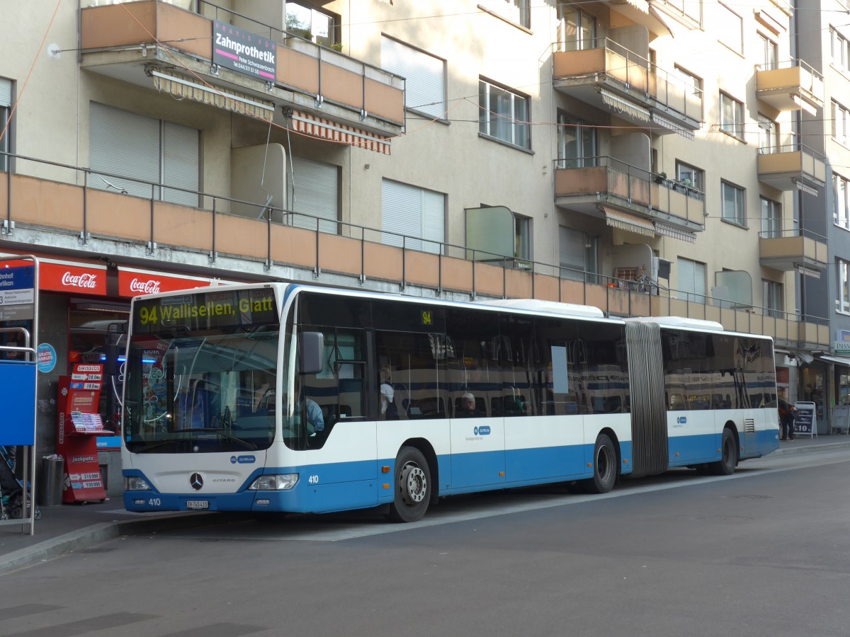 (156'296) - VBZ Zrich - Nr. 410/ZH 745'410 - Mercedes am 28. Oktober 2014 beim Bahnhof Zrich-Oerlikon