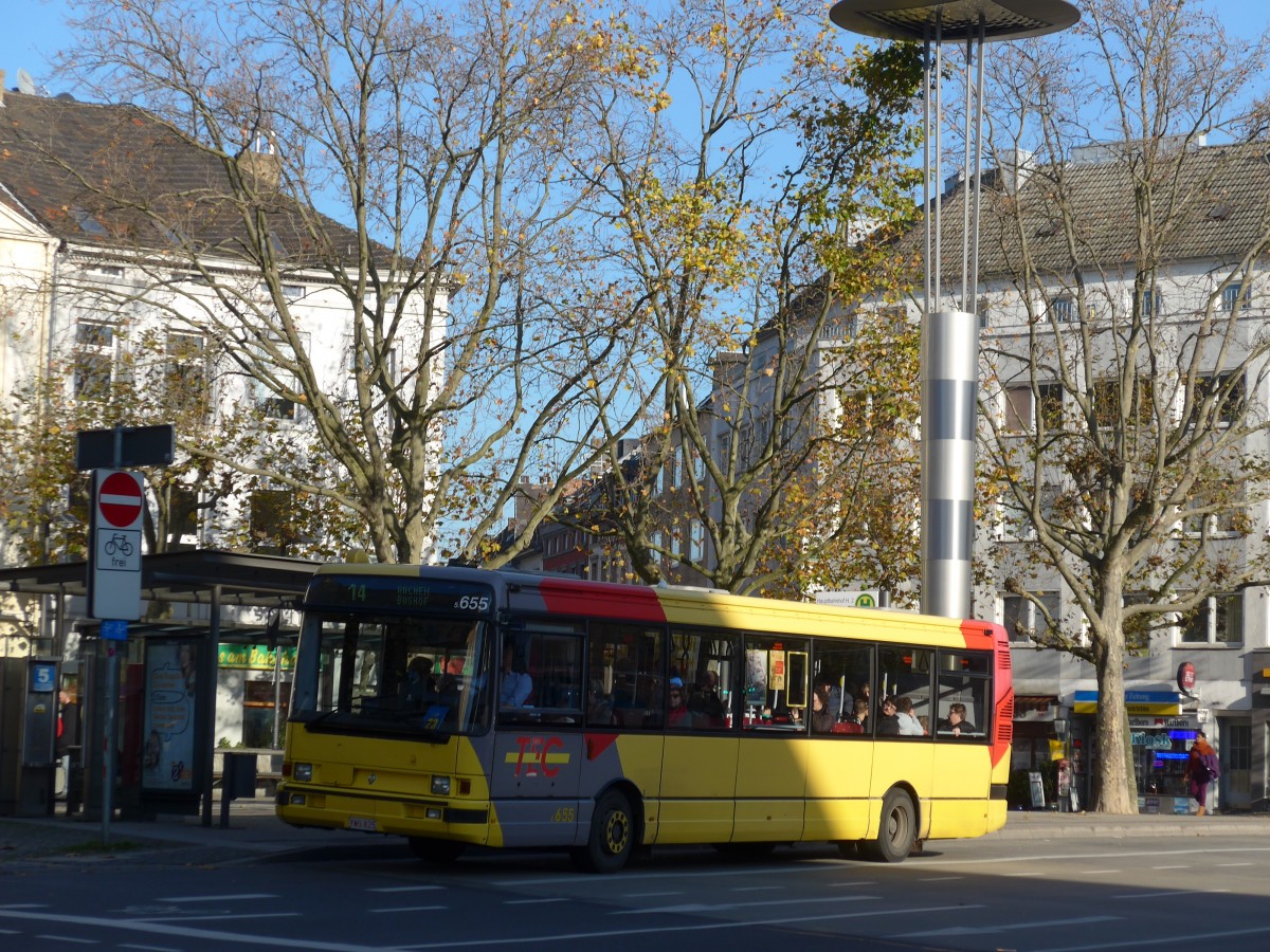 (157'165) - Aus Belgien: TEC Li�ge - Nr. 5.655/YXG-825 - Renault am 21. November 2014 beim Hauptbahnhof Aachen