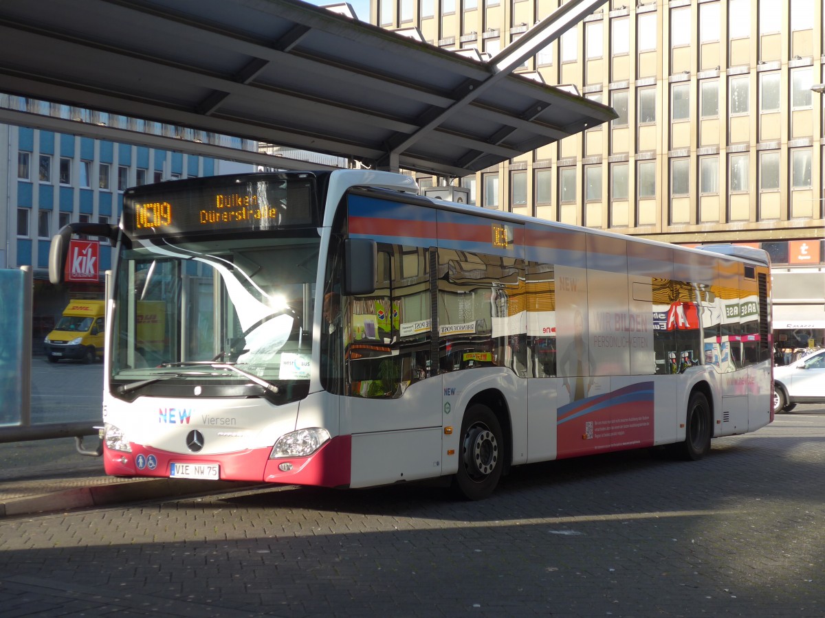 (157'299) - NEW Viersen, Viersen - Nr. 75/VIE-NW 75 - Mercedes am 22. November 2014 beim Hauptbahnhof M�nchengladbach