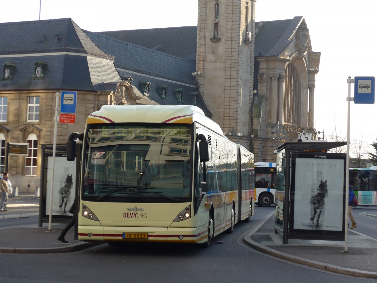 (157'346) - Demy Cars, Keispelt - DC 9503 - Van Hool am 22. November 2014 beim Bahnhof Luxembourg