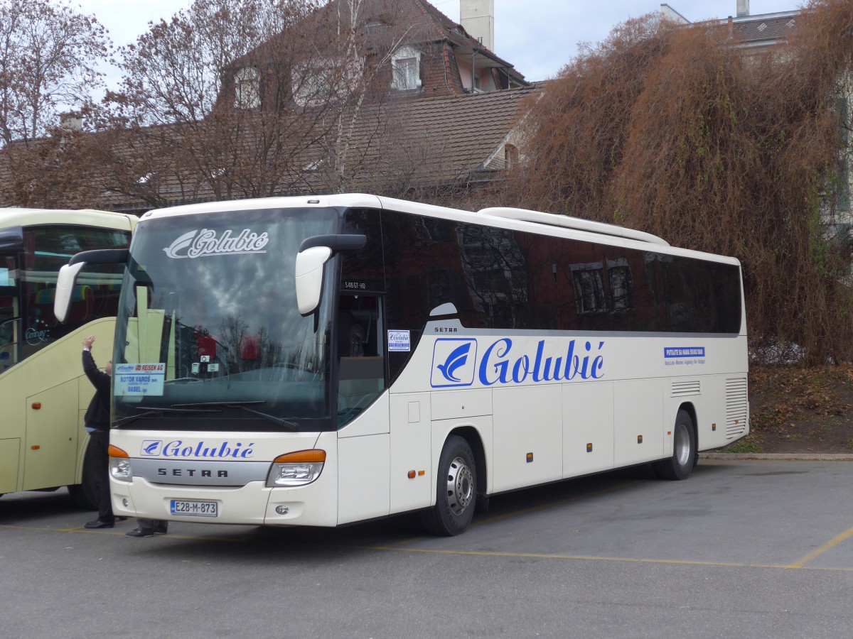 (157'797) - Aus Bosnien&Herzegowina: Golubic, Kotor Varos - E28-M-873 - Setra am 14. Dezember 2014 in Zrich, Sihlquai