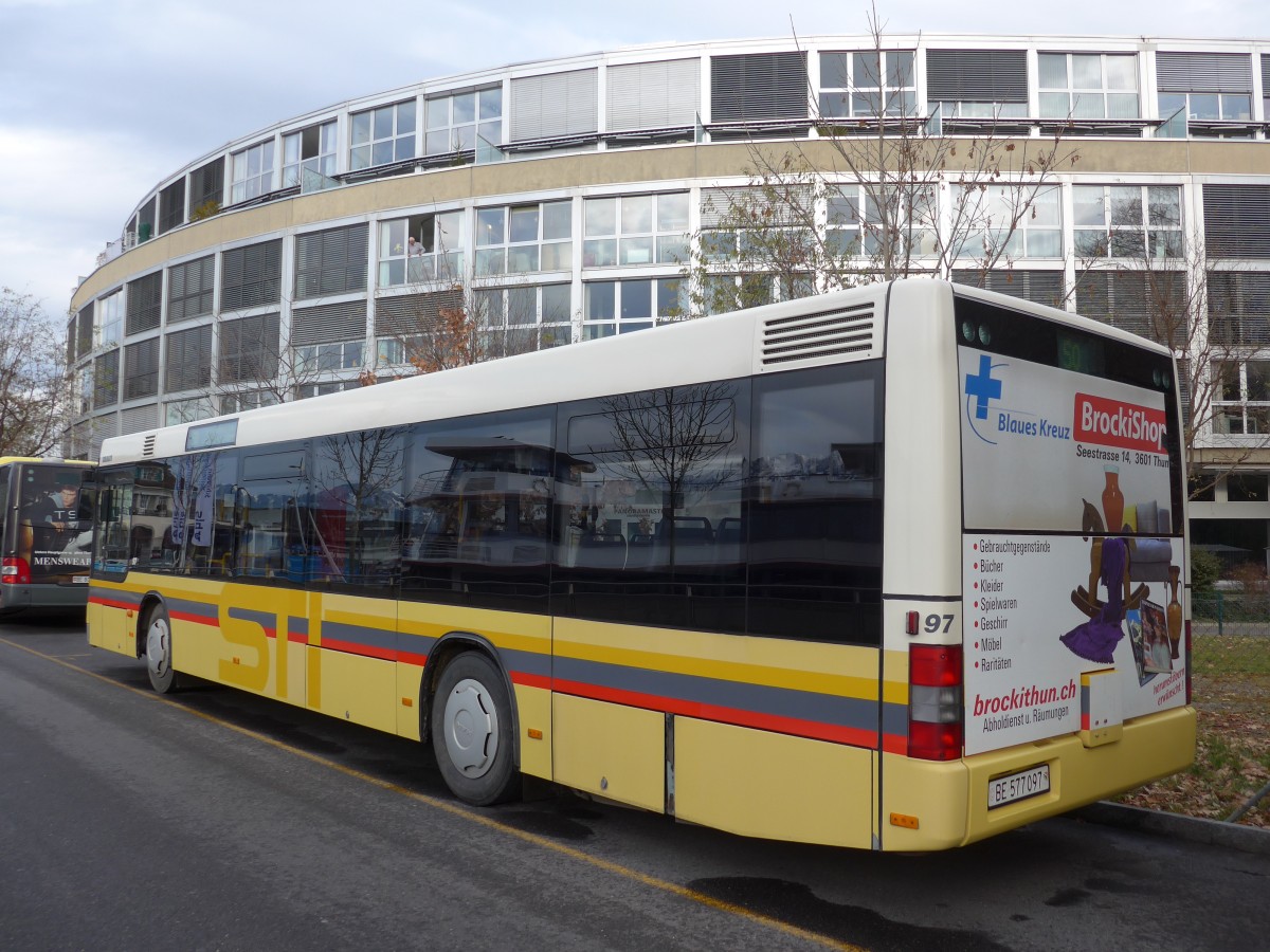 (157'807) - STI Thun - Nr. 97/BE 577'097 - MAN am 15. Dezember 2014 bei der Schifflndte Thun