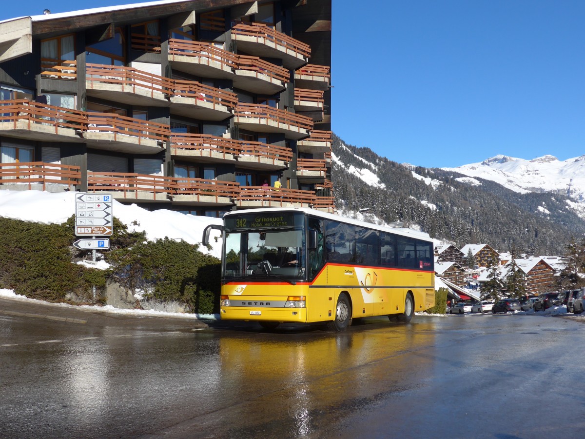 (158'070) - TRD, Savi�se - VS 3682 - Setra (ex Dubuis, Savi�se) am 1. Januar 2015 in Anz�re, T�l�cabine