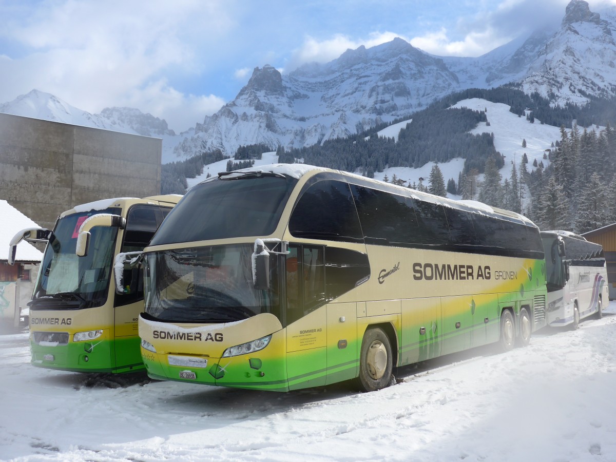 (158'285) - Sommer, Gr�nen - BE 26'938 - Neoplan am 11. Januar 2015 in Adelboden, Mineralquelle