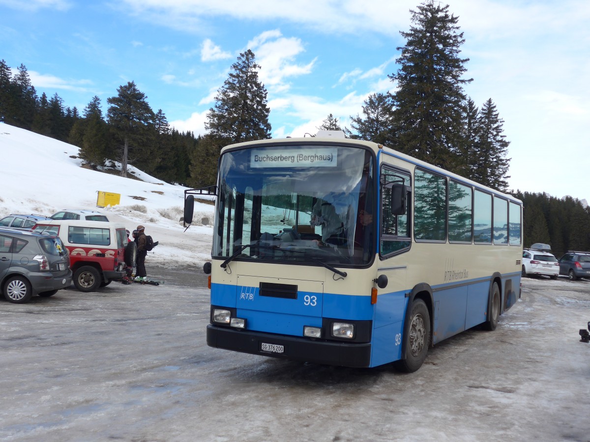 (158'714) - RTB Altst�tten - Nr. 93/SG 376'200 - NAW/Lauber (ex R.G.V. Autobus, Stabio; ex AMSA Chiasso Nr. 23; ex AWA Amden Nr. 3) am 14. Februar 2015 in Buchserberg, Berghaus